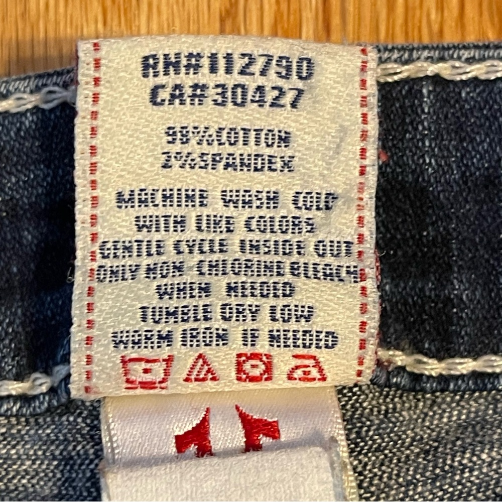 True Religion Joey Flare Leg White Stitch Jeans Size 27 - Picture 7 of 11
